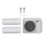 Daikin 18,000 Btu 21 SEER2 R-32 2-Zone Ductless Hyper Heat Mini Split Heat Pump System - 7K-15K