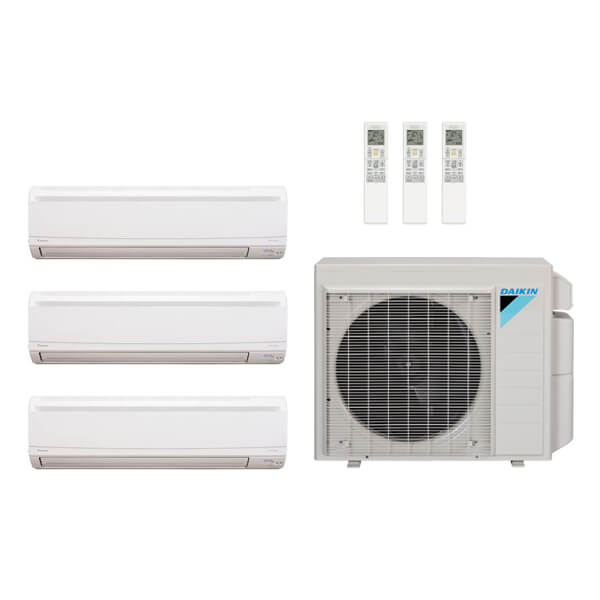 Daikin 48,000 Btu 20 SEER2 3-Zone Ductless Mini Split Heat Pump System - 7K-15K-15K