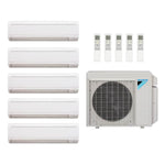 Daikin 40,000 Btu 20 SEER2 5-Zone Ductless Hyper Heat Mini Split Heat Pump System - 9K-9K-9K-9K-15K