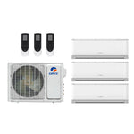 Gree Livo 24,000 Btu 21 SEER2 R-32 3-Zone Ductless Mini Split Heat Pump System - 9K-9K-18K
