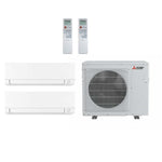 Mitsubishi 36,000 Btu 19.2 SEER2 R-454B 2-Zone Ductless Mini Split Heat Pump System - 9K-12K