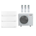 Mitsubishi 24,000 Btu 20 SEER2 3-Zone Ductless Mini Split Heat Pump System - 6K-6K-9K