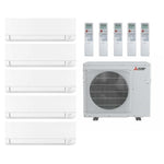 Mitsubishi 36,000 Btu 19.2 SEER2 R-454B 5-Zone Ductless Mini Split Heat Pump System - 9K-9K-9K-9K-12K